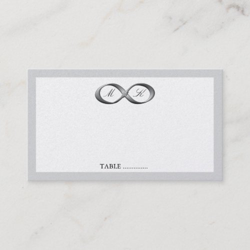 Silver Infinity Hand Clasp Wedding Place Card Business Cards