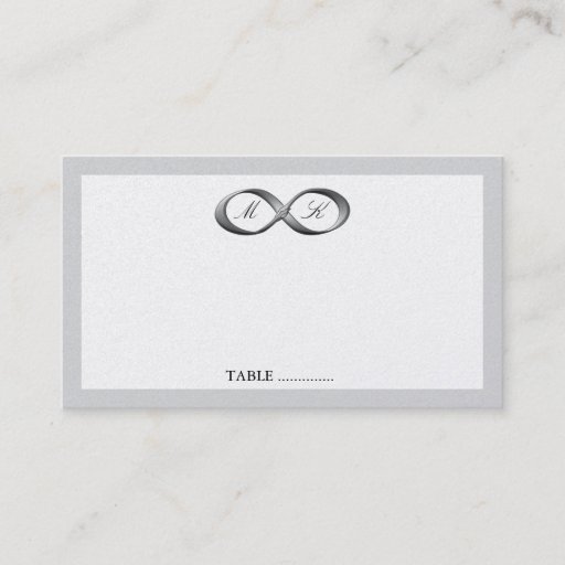 Customizable Silver Infinity Hand Clasp Wedding Place Card Business Cards