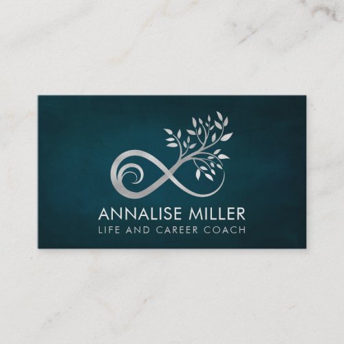 Silver Infinity Symbol _ Tree branch Business Card