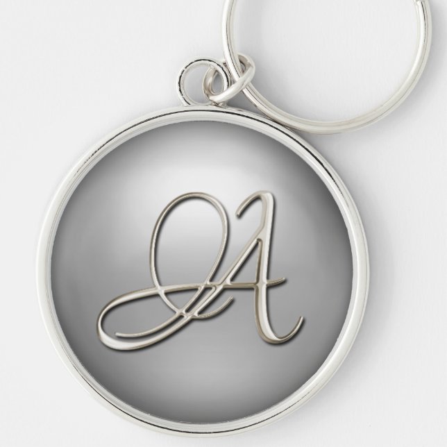 Silver Initial Keychain (Front)
