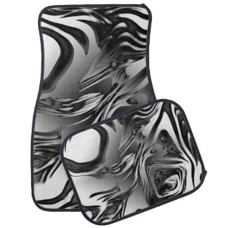 Silver Ink Abstract Car Floor Mat