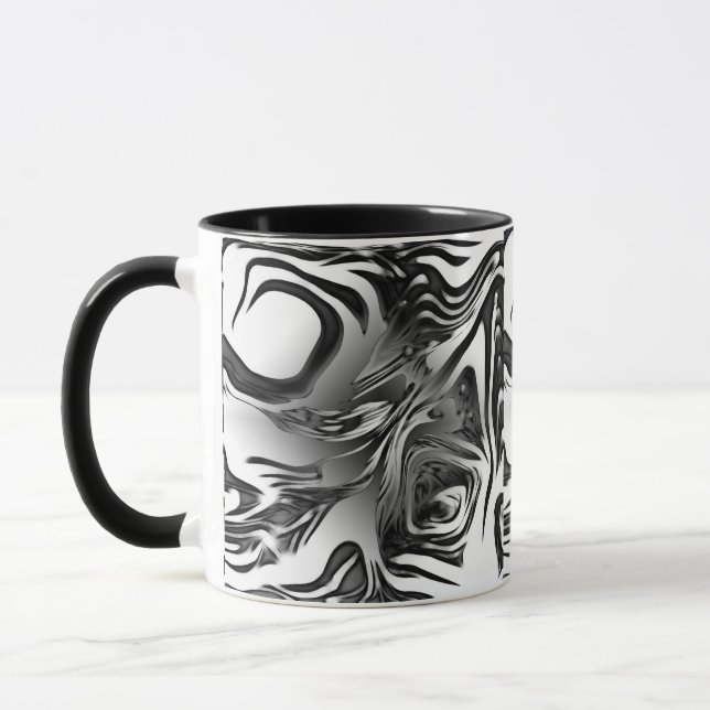 Silver Ink Abstract Mug (Left)
