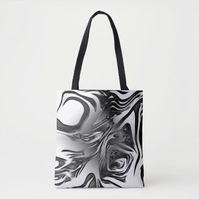 Silver Ink Abstract Tote Bag (Front)
