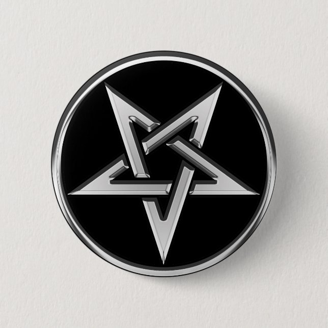 Silver Inverted Pentagram Button (Front)