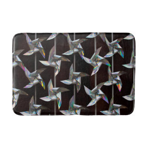 Silver iridescent movement twister windmill power bath mat