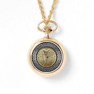 Silver Irish harp coin Celtic Watch
