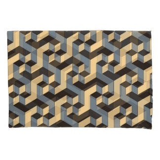 Silver Ivory Geometric Complex Tile Pillow Case