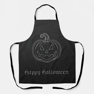 Silver Jack O' Lantern Halloween Apron