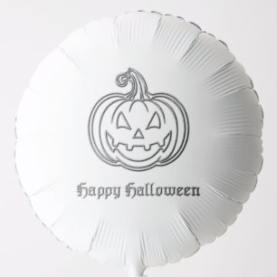 Silver Jack O' Lantern Halloween Balloon