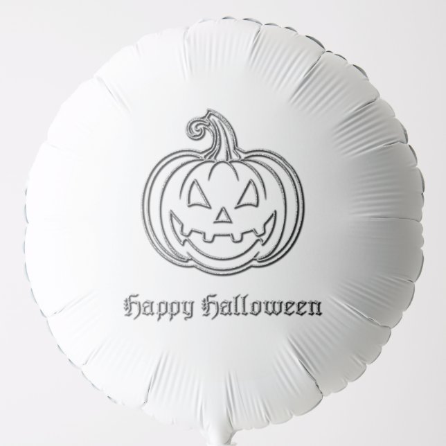 Silver Jack O' Lantern Halloween Balloon (Front)