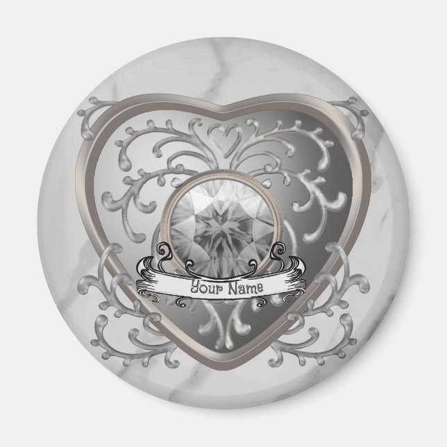 Silver Jewel Fairy Heart magnet (Front)