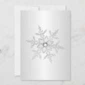 Silver Jewel Snowflake Bridal Shower Invitation (Back)