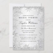 Silver Jewel Snowflake Bridal Shower Invitation (Front)