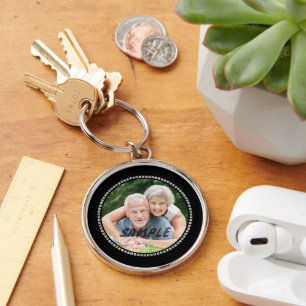 Silver Jewel Wedding Anniversary Photo Template Keychain
