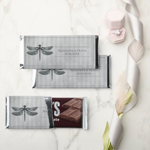 Silver Jeweled Dragonfly Wedding Hershey Bar Favors