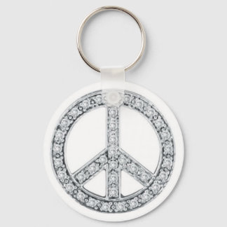 Silver Jewels Peace Sign Keychain