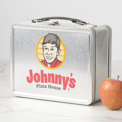 Silver Johnnys Pizza House Metal Lunch Box