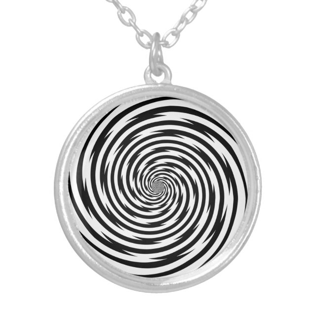 Silver Keepsake Hypnosis Spiral Plated Necklace (Front)