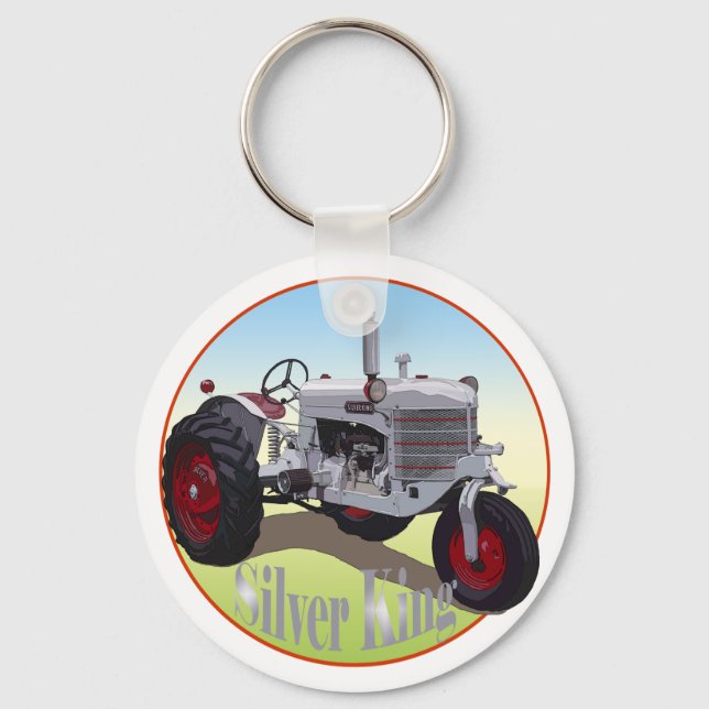Silver King Tractor Keychain (Front)