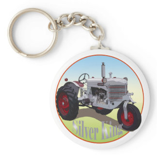Silver King Tractor Keychain