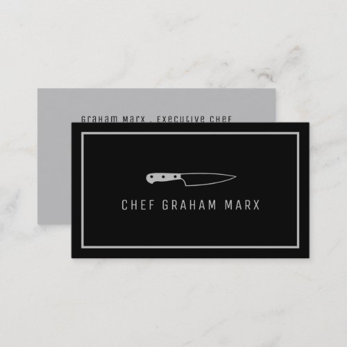 Silver Knife Modern Gourmet Chef Cooking Business Card