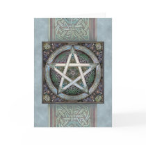 Silver Knotwork Pentacle Greeting Card