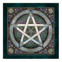 Silver Knotwork Pentacle Poster (22x22")