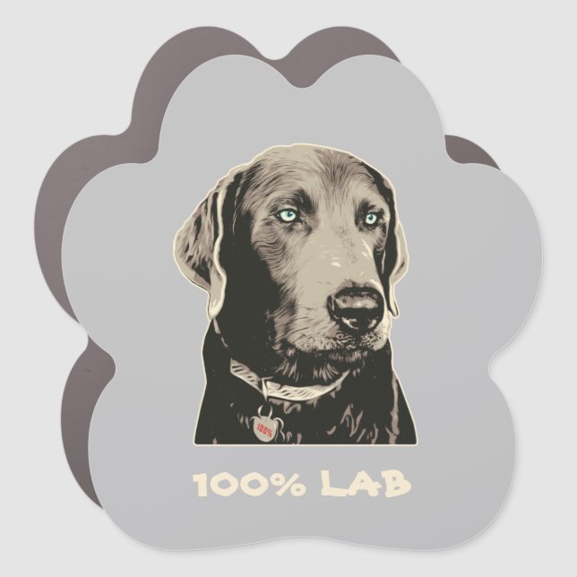 Silver Lab 100% Labrador Car Magnet (Front)
