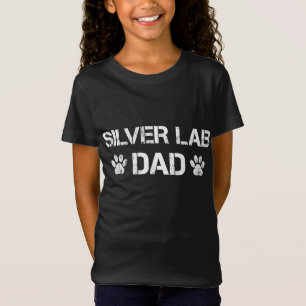 Silver Lab Dad Dog Paw Quote Gift T-Shirt