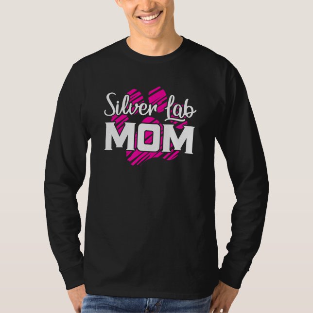 Silver Lab Mama Fur Mom Dog T-Shirt (Front)