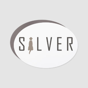 Silver Lab Oval Magnet