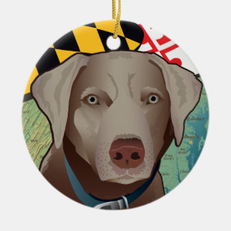 Silver Lab Retriever of Maryland Ceramic Ornament