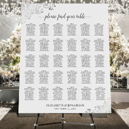 Silver Lace 30 Table White Wedding Seating Chart Foam Board