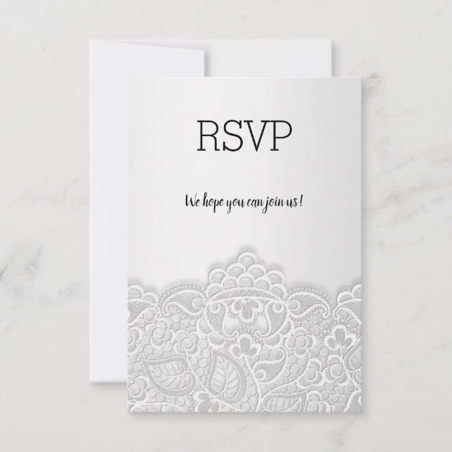 Silver lace elegant all event rsvp response (Front)
