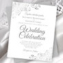 Silver Lace Gray & White BUDGET Wedding Invitation