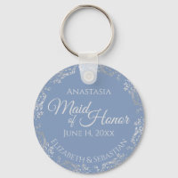 Silver Lace Maid of Honor Periwinkle Blue Wedding