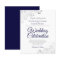 Silver Lace Navy & White BUDGET Wedding Invitation