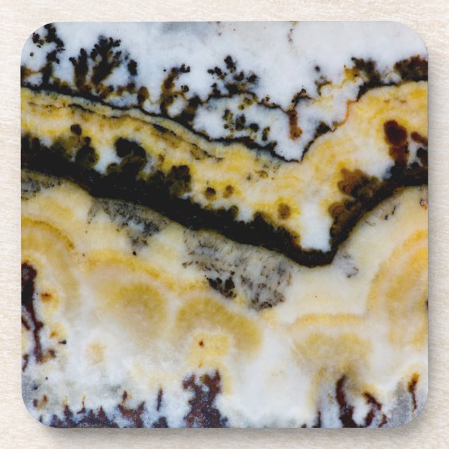 Silver Lace Onyx Beverage Coaster (Front)