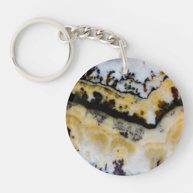 Silver Lace Onyx Keychain (Front)