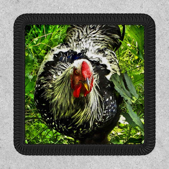 Silver Laced Wyandotte Rooster Bird Patch