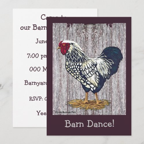 Silver Laced Wyandotte Rooster Invites