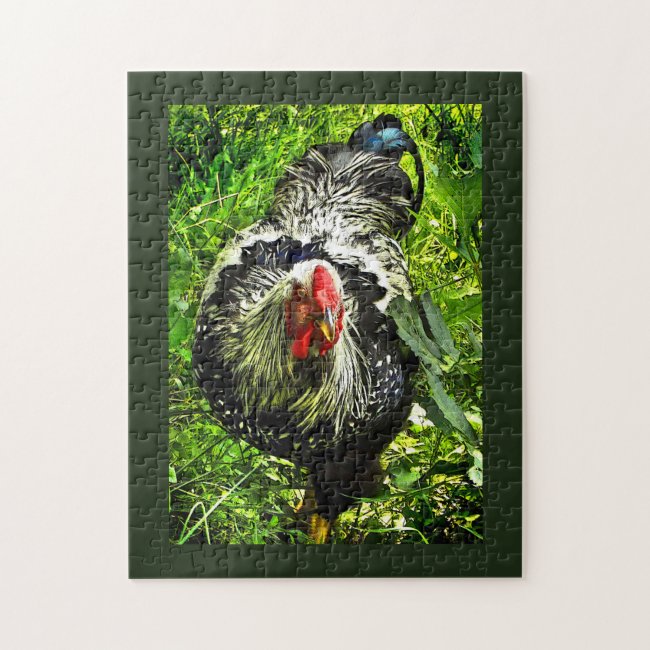 Silver Laced Wyandotte Rooster Jigsaw Puzzle