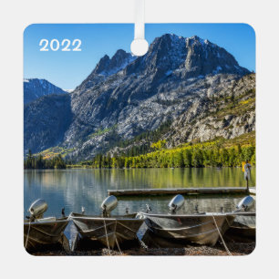 Silver Lake, California, Square Metal Ornament