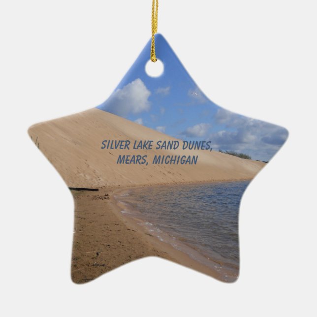 Silver Lake Sand Dunes, Mears, Michigan   Ceramic Ornament (Front)
