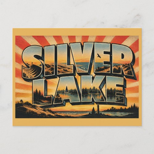 Silver Lake State Park Michigan Sand Dunes Art Postcard