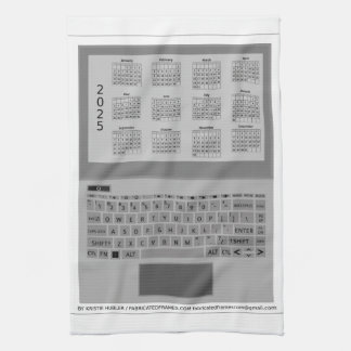 Silver Laptop Keyboard 2025 Calendar On Screen Kitchen Towel