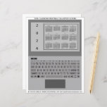 Silver Laptop Keys 2026 Calendar Black Paper Sheet