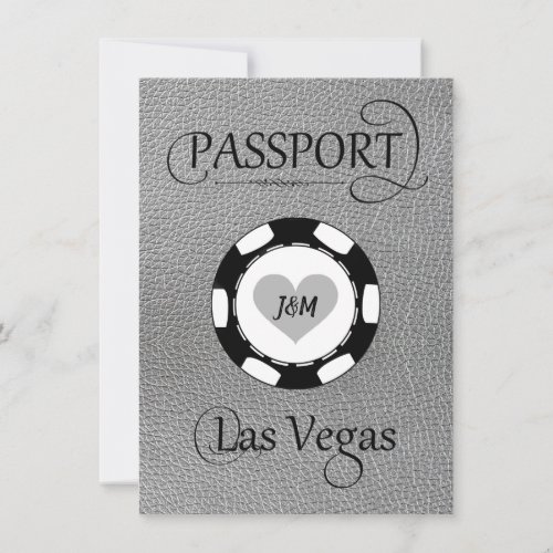 Silver Las Vegas Passport Save the Date Card
