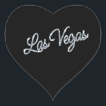Silver Las Vegas Sparkles Sticker<br><div class="desc">This Las Vegas sticker is accented with sparkly silver type on a black background. It is part of the Silver Las Vegas Sparkles Wedding Collection,   and is perfect as an envelope seal or favor decoration.</div>