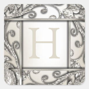 Silver Lattice Monogram Envelope Seal